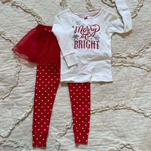 TODDLER GIRLS CARTER’S CHRISTMAS MEERY & BRIGHT PAJAMAS SET 24M